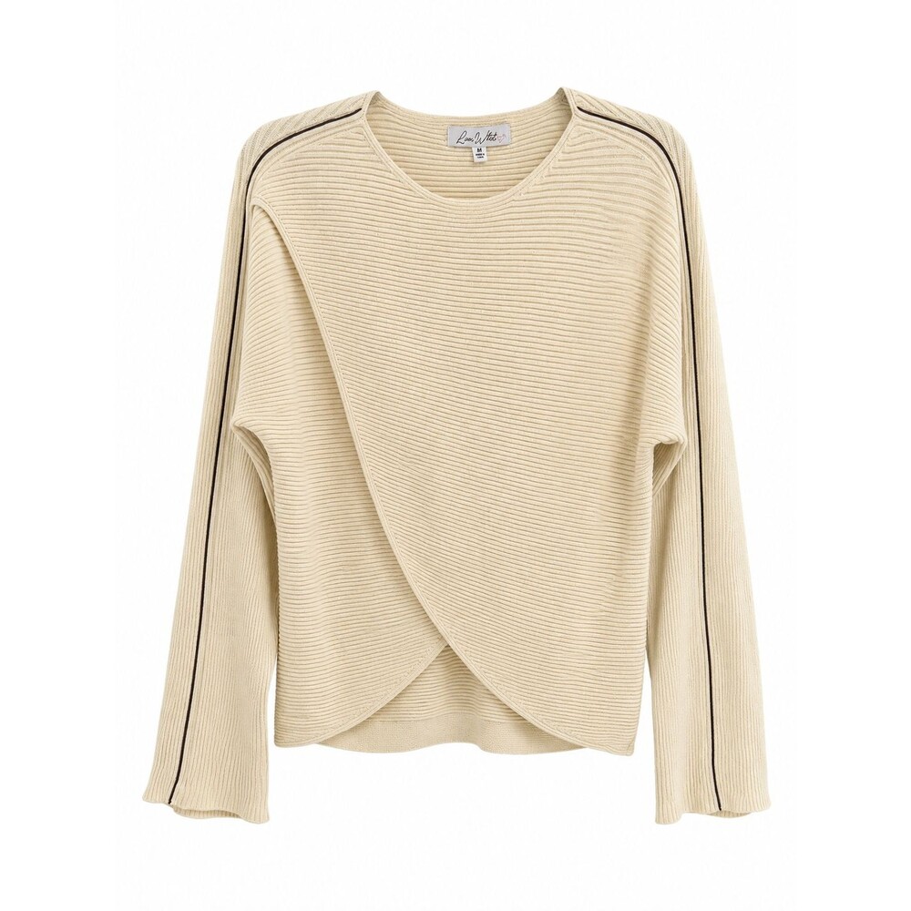 Women's Love Whit By Whtney Port Ribbed Crisscross Bell Sleeve Sweater Size M